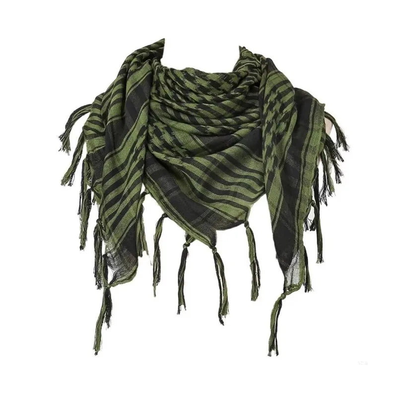 Bufanda de punto tradicional 100x100 cm con flecos para hombre y mujer, cálida y cómoda, de tejido suave para el invierno | Sansoti