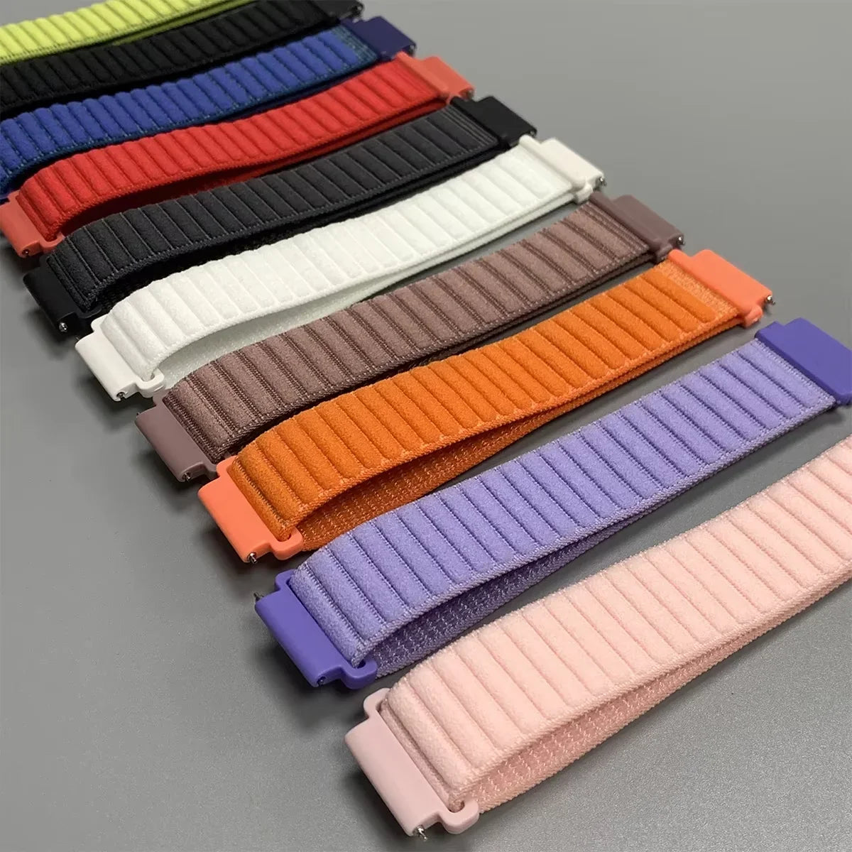 Ademend en verstelbaar nylon smartwatch-bandje van 21 cm voor sporthorloges, 20 mm en 22 mm, unisex polsband | Sansoti