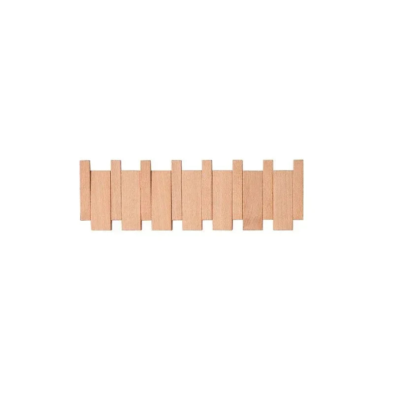 Magnetic Wall Coat Rack Beech & Walnut – Foldable Hooks Durable FSC Wood Narrow Design Hall Entrance Bedroom Scandinavian | Sansoti