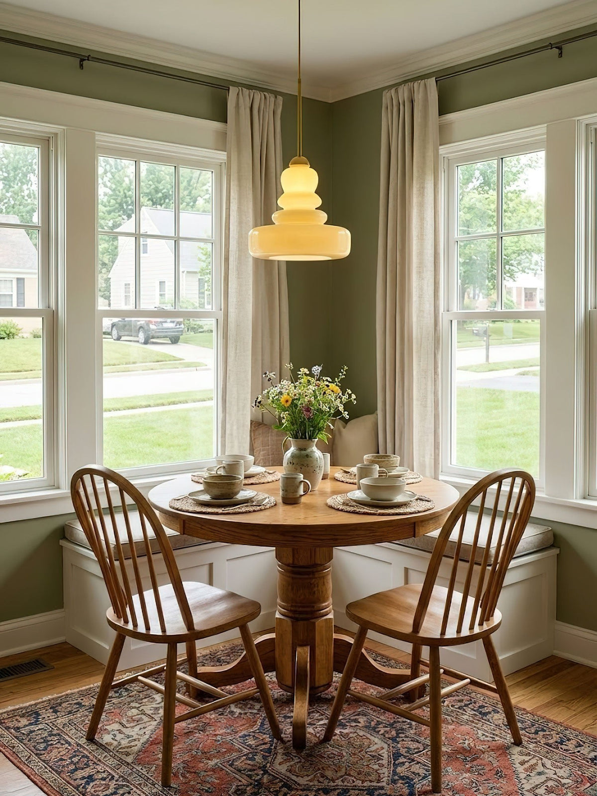 Glas-Hängelampe Industrielles Design Bernstein & Beige Schoolhouse E26/E27 Fassung Ø30cm für Wohnzimmer Küche Esszimmer | Sansoti