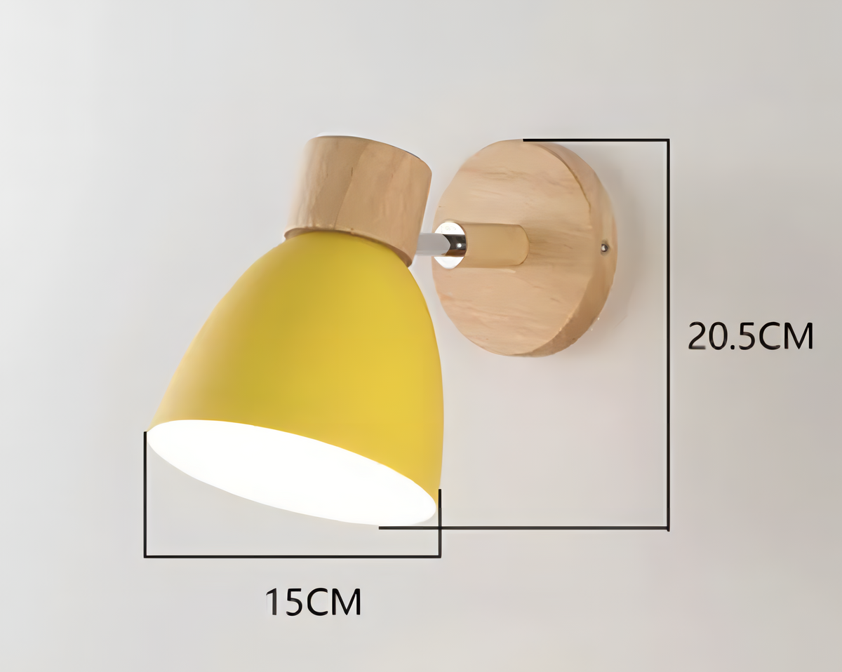 Aplique de pared escandinavo de madera con luz cálida e interruptor de cordón para interiores relajantes | Sansoti