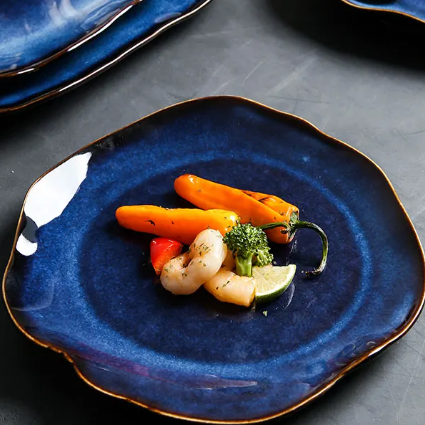 Handmade Porcelain Dinnerware Set 4-Piece Unique Color Patterns Microwave and Dishwasher Safe for Daily Use | Sansoti
