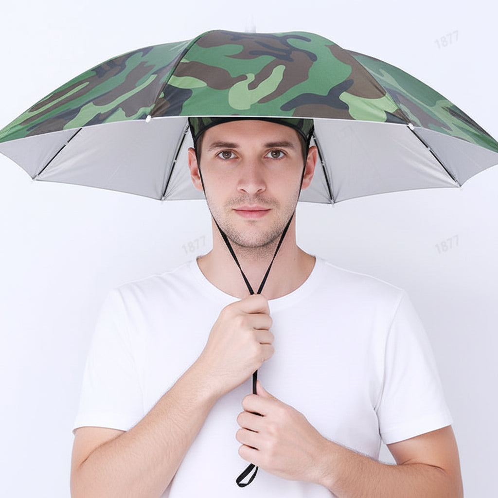 Umbrella Hat Hands-Free Sun Protection Garden Walking Fishing Beach Camping Foldable UV Filter Head Umbrella | Sansoti