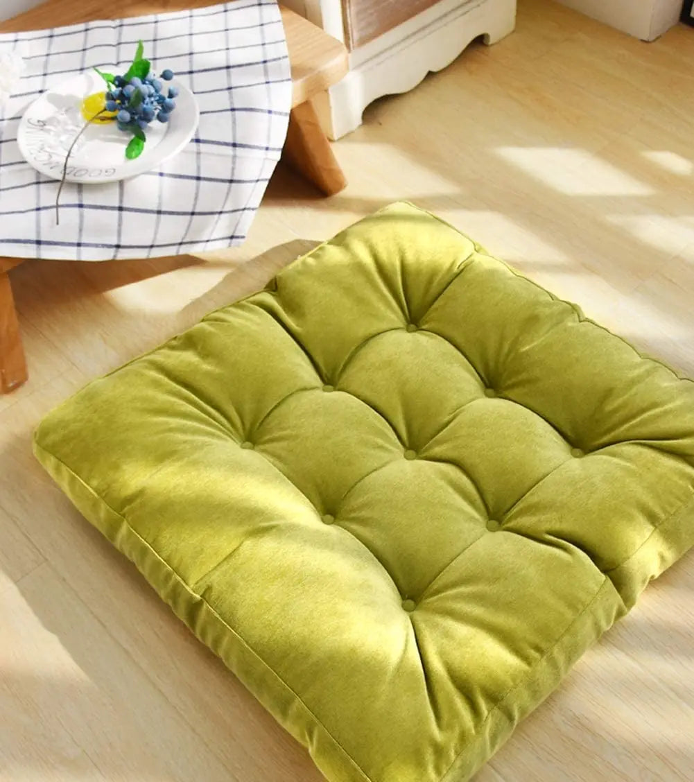 Quilted Square Seat Cushion Polyester Yoga Meditation Floor Balcony Relaxation Comfort 45cm 53cm Home | Sansoti