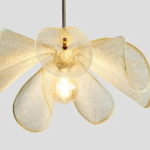Hanglamp Linnen Kap Messing Frame E27 Fitting Warme Sfeerverlichting Woon- en Eetkamer Scandinavisch Design | Sansoti