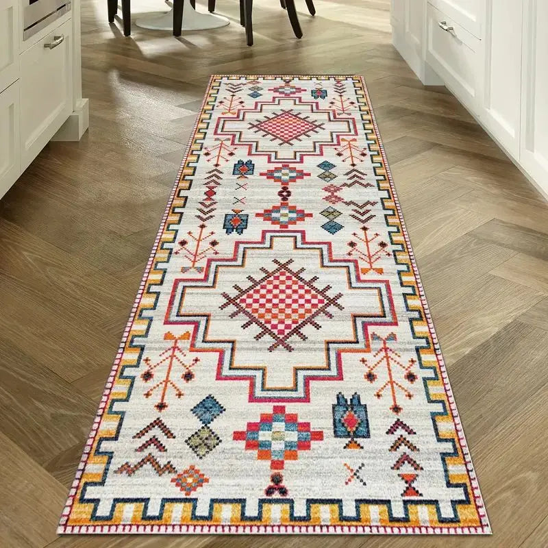 Wasbare Vintage Loper met Antislip Velours Diverse Afmetingen voor Gang Keuken Woonkamer en Hal Scandinavisch | Sansoti