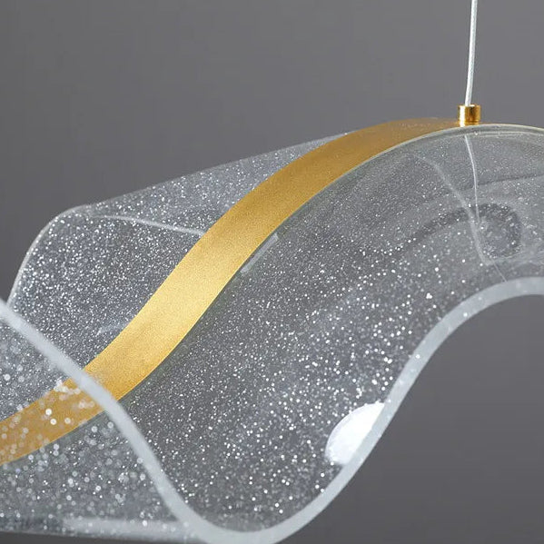 Nordic Wave LED Hanglamp Acryl Golfvorm met Messing Afwerking Dimbaar Verstelbaar voor Eetkamer Slaapkamer | Sansoti