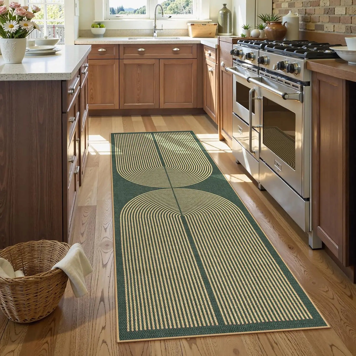 Long hallway runner rug - VIKAMA Simple And Retro Line Long Corridor Carpets, Washable Kitchen Carpets, Laundry Room Carpets, And Home Decorations