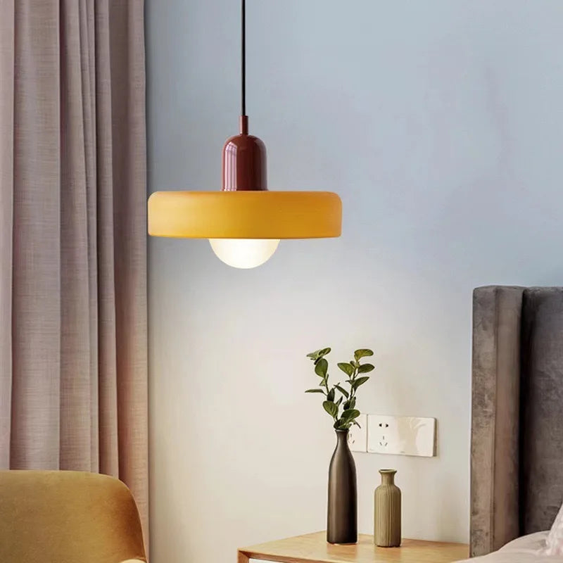 Suspension en verre avec boule colorée pour salle à manger et chambre, éclairage design moderne, plafonnier d’ambiance, intérieur | Sansoti