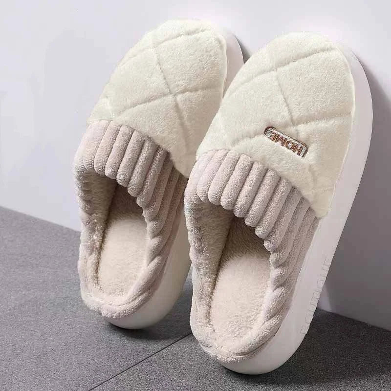 Winterpantoffels Pluche Gevoerd Antislip Zool Binnenschoenen Unisex Warme Huisslippers Comfortabel Thuis | Sansoti
