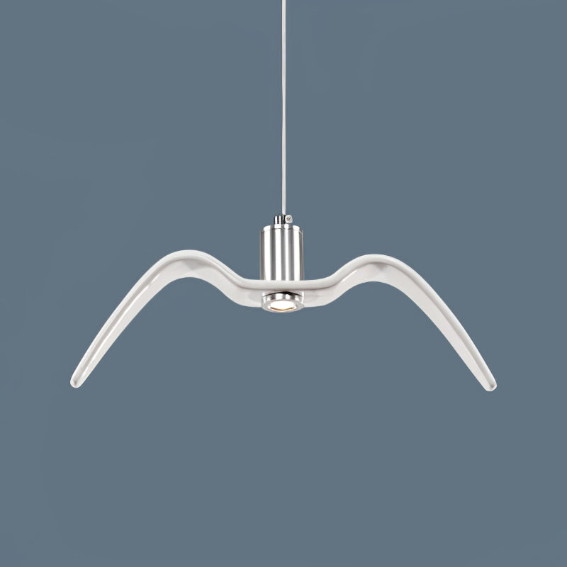 Suspension LED design oiseau résine aluminium blanc noir 3000K 4000K 6000K salon lampe pendante minimaliste organique plafonnier | Sansoti