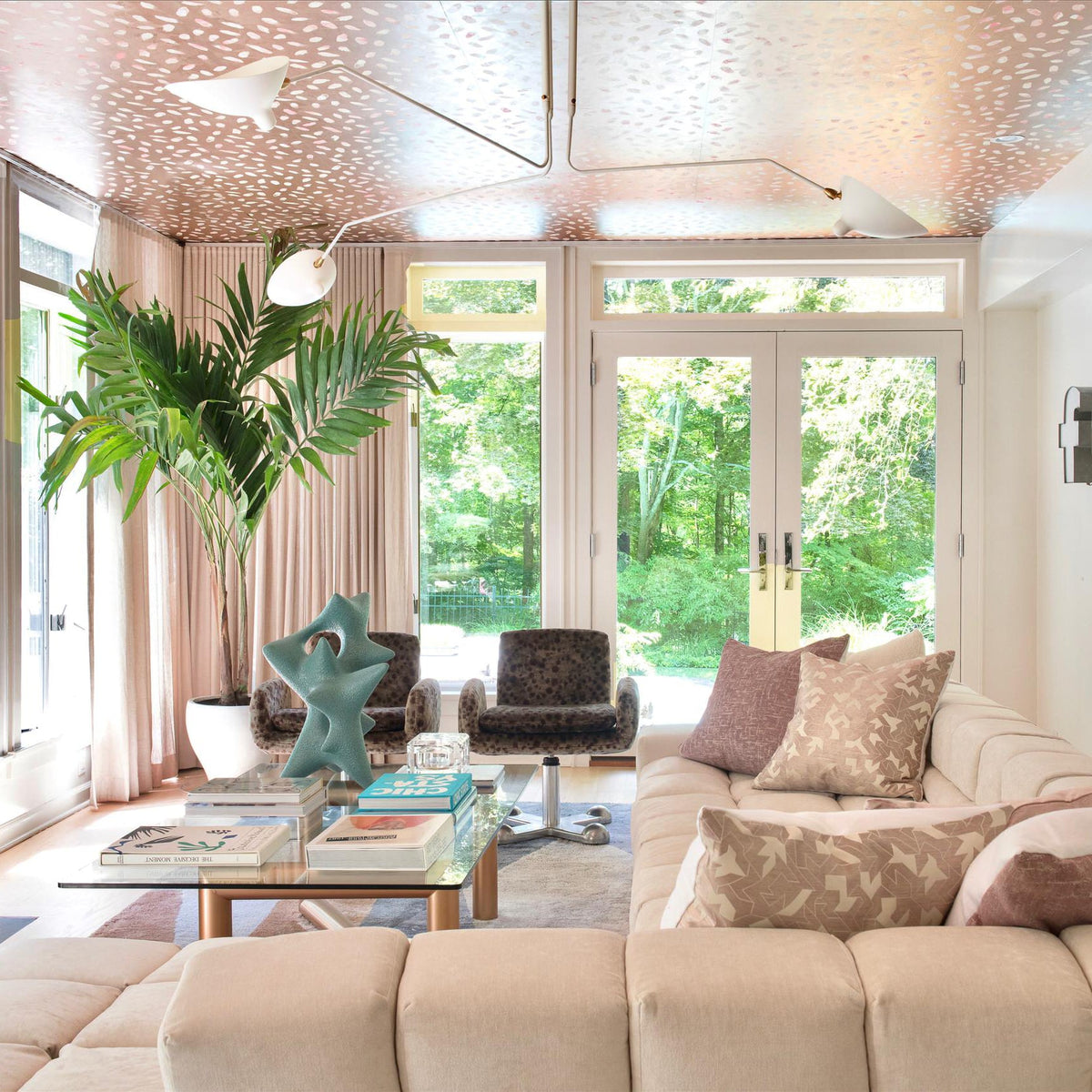 Spider Ceiling Lamp 3 Arms Mid-Century Modern Brass Adjustable Black White Large Space Restaurant Loft Steel Fixture Inspired Design | Sansoti