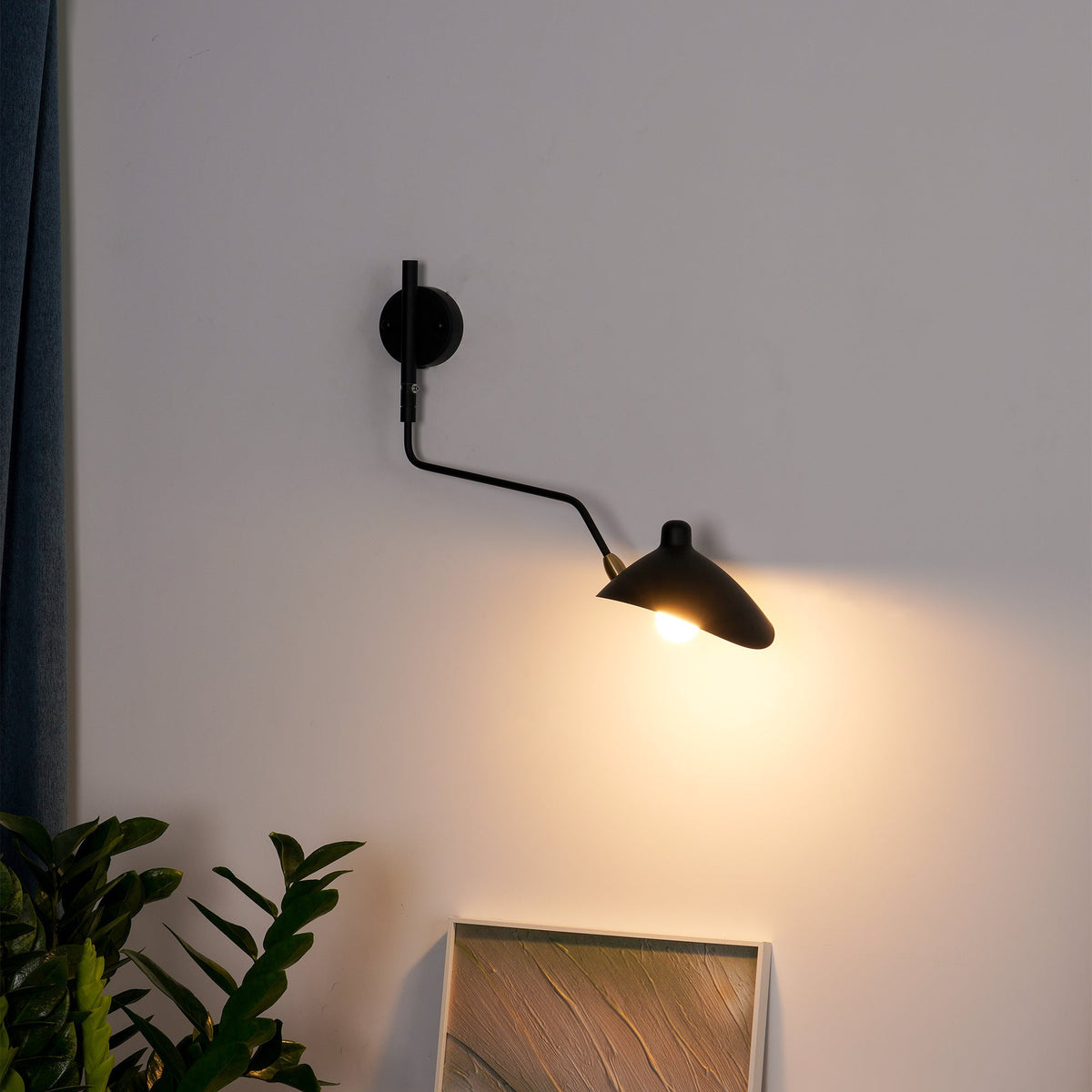 Wall Lamp with Adjustable Arms — Industrial Wall Lighting in Aluminum and Brass — Vintage Design — Modern Wall Lamp for Living Room Bedroom | Sansoti