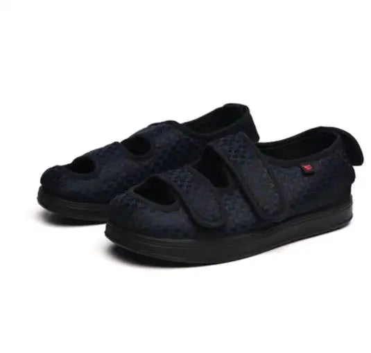 Adjustable Sandals with Hook-and-Loop Fastening, Breathable Mesh, Black, Brown, Blue, Casual Summer Footwear, Comfortable | Sansoti