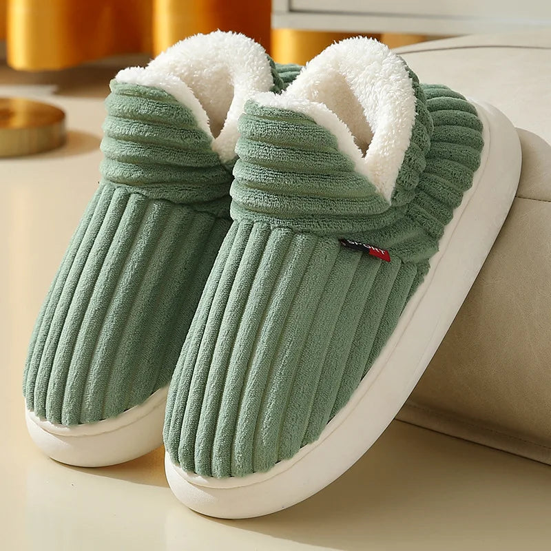 Plüschpantoffeln Unisex Winterschlappen Weiche Sohle für drinnen Warme Pantoffeln Rutschfest Herbst Winter Komfort | Sansoti