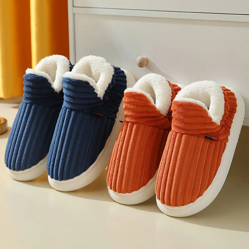 Plüschpantoffeln Unisex Winterschlappen Weiche Sohle für drinnen Warme Pantoffeln Rutschfest Herbst Winter Komfort | Sansoti