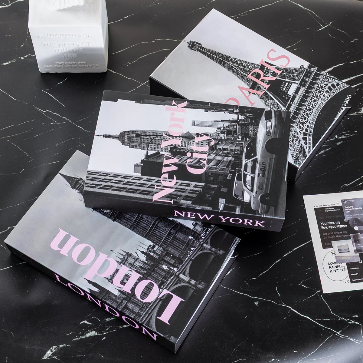 Couchtisch Dekoration Bücher Set 3 Stück Klappbares Design Kaffeetisch Styling | Sansoti