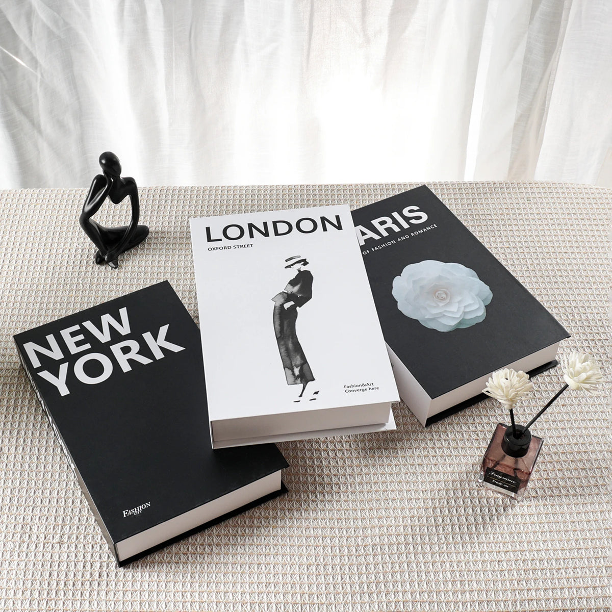 Couchtisch Dekoration Bücher Set 3 Stück Klappbares Design Kaffeetisch Styling | Sansoti