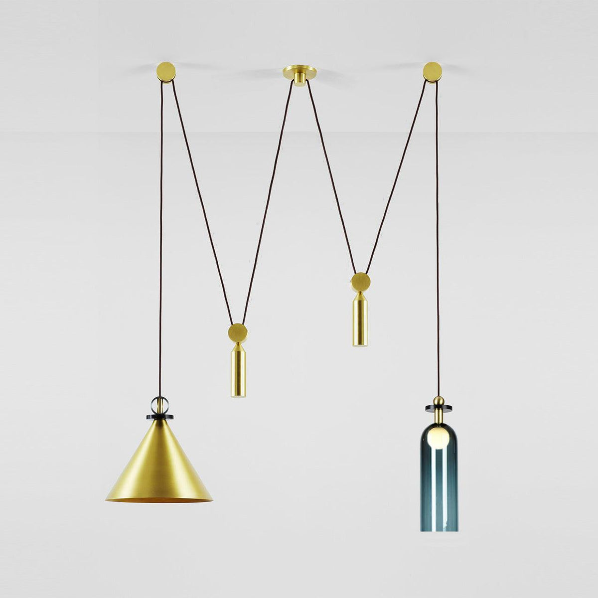 Modular geometric chandelier with abstract shapes | Sansoti