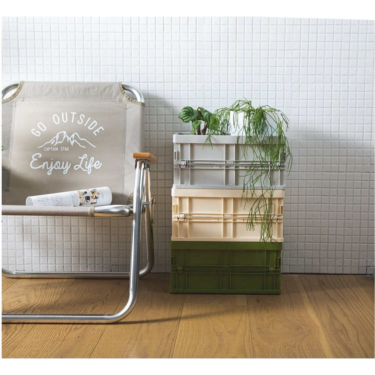 Foldable Storage Crate PP Stackable A4 34x24cm 8kg Desk Documents Books | Sansoti