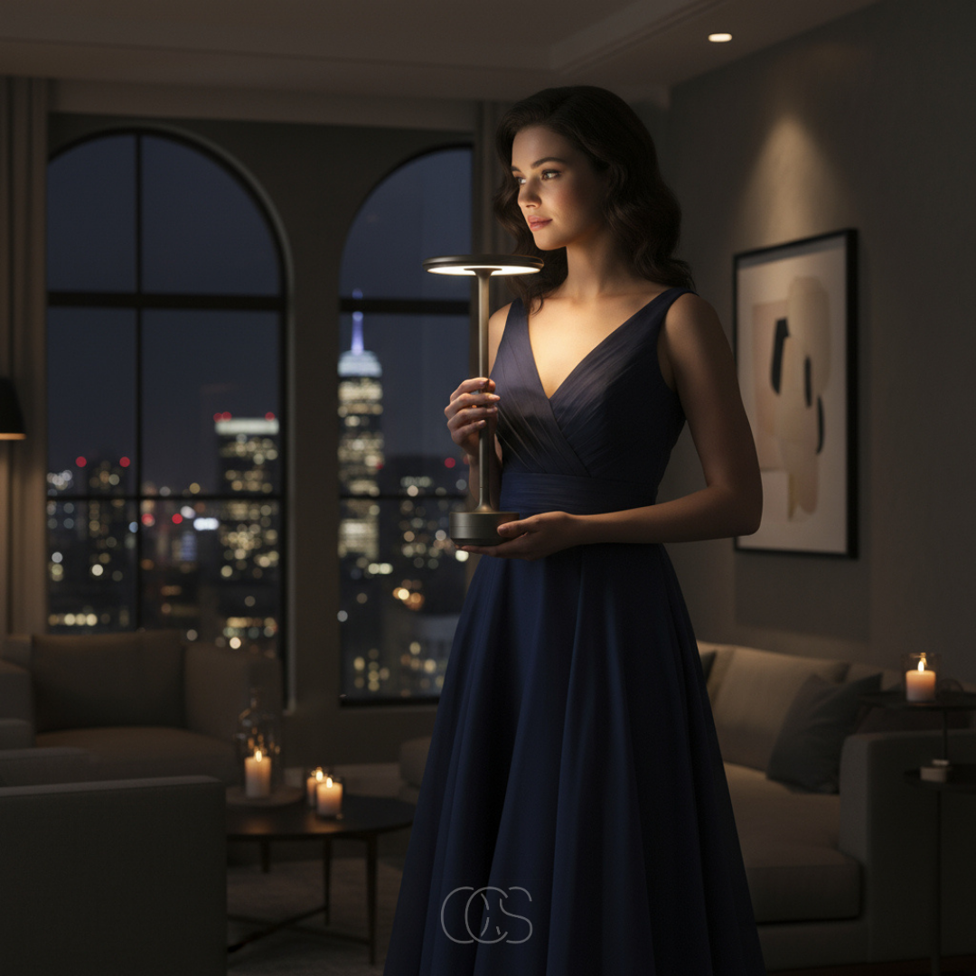 Rechargeable LED Table Lamp 29cm Dimmable 3 Light Colours Wireless Aluminium Touch Lighting Indoor Outdoor | Sansoti