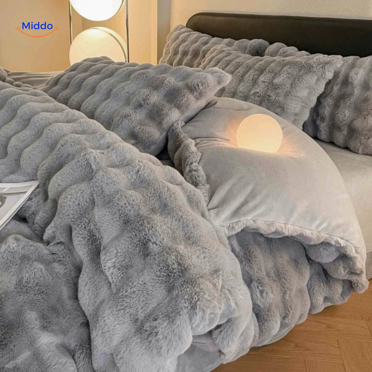 Vierdelige Pluche Dekbedset Imitatiebont Winters Beddengoed Cosy Textiel Zacht Warm Slaapkamer Comfort | Sansoti