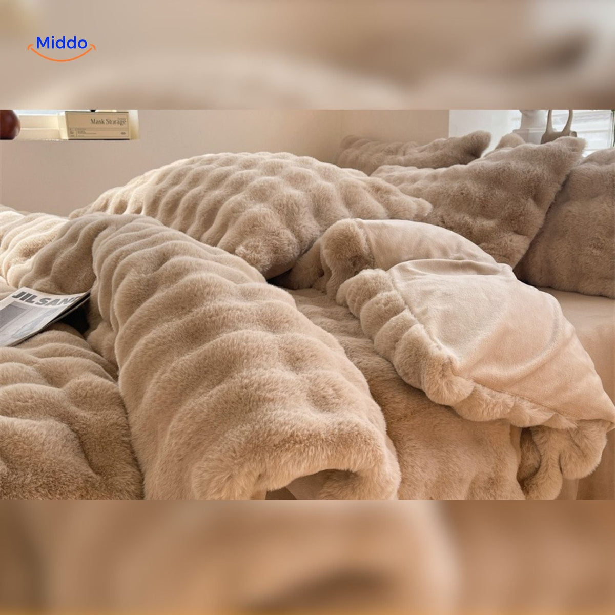 Vierdelige Pluche Dekbedset Imitatiebont Winters Beddengoed Cosy Textiel Zacht Warm Slaapkamer Comfort | Sansoti