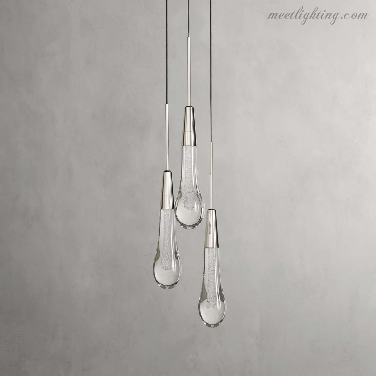 LED Hanglamp Gezaaid Glas Druppelvorm Dimbaar Verstelbaar Messing Brons Nikkel Eetkamer Woonkamer Modern | Sansoti