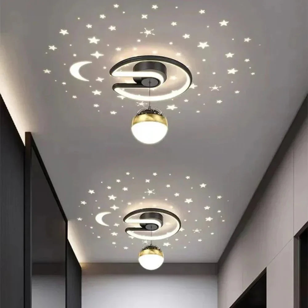 Dimmable LED Ceiling Lamp with Starry Sky Effect and Modern Design Finish for Living Room and Bedroom | Sansoti