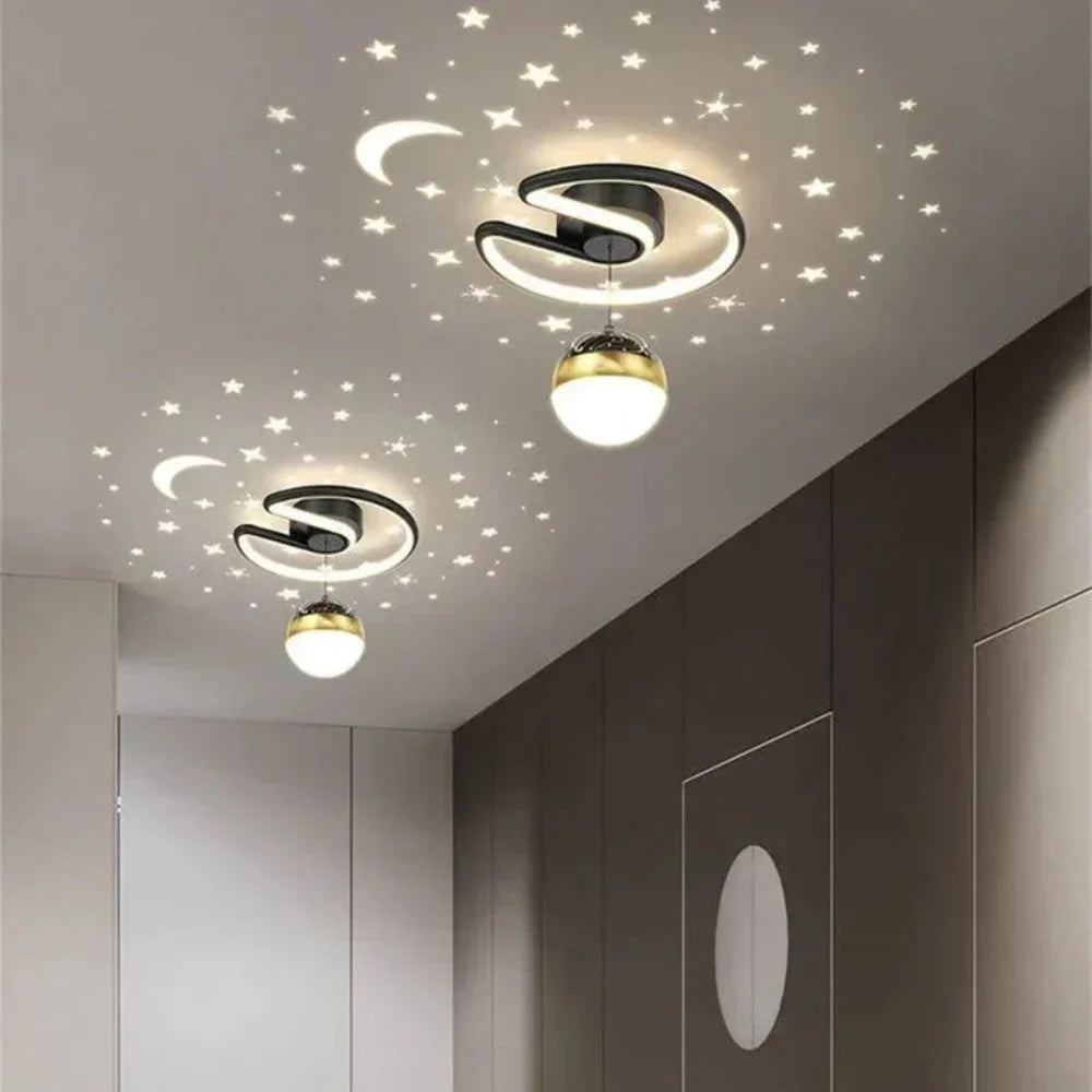 Dimmable LED Ceiling Lamp with Starry Sky Effect and Modern Design Finish for Living Room and Bedroom | Sansoti