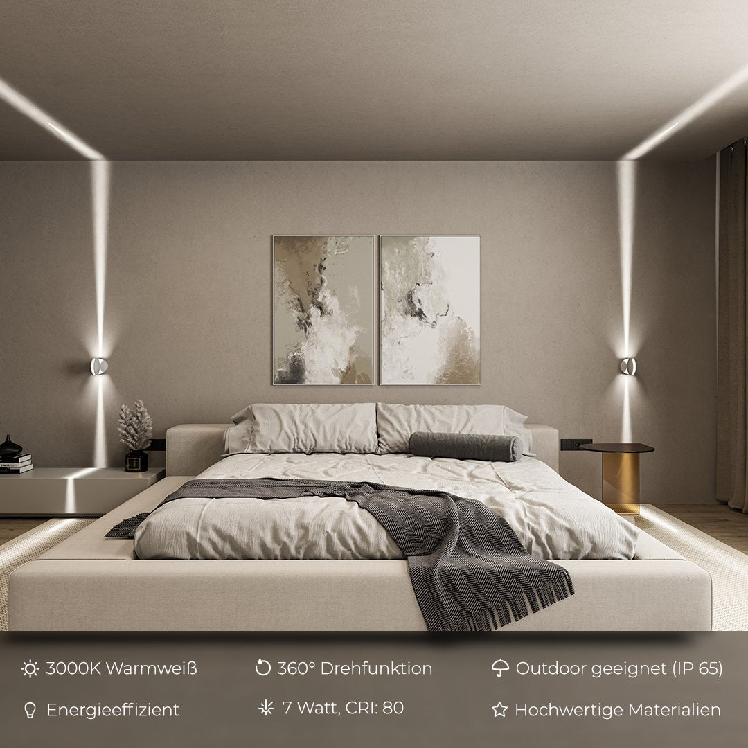 Wall Lamp LED 360° Rotatable Aluminum Warm Light Design Wall Lighting | Sansoti