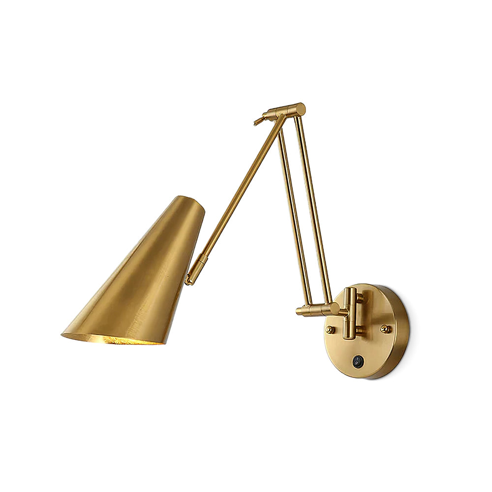 Adjustable Wall Lamp Swivel Arm Industrial Iron Modern Design E26/E27 Socket Wall Control Reading Lamp Bedroom | Sansoti