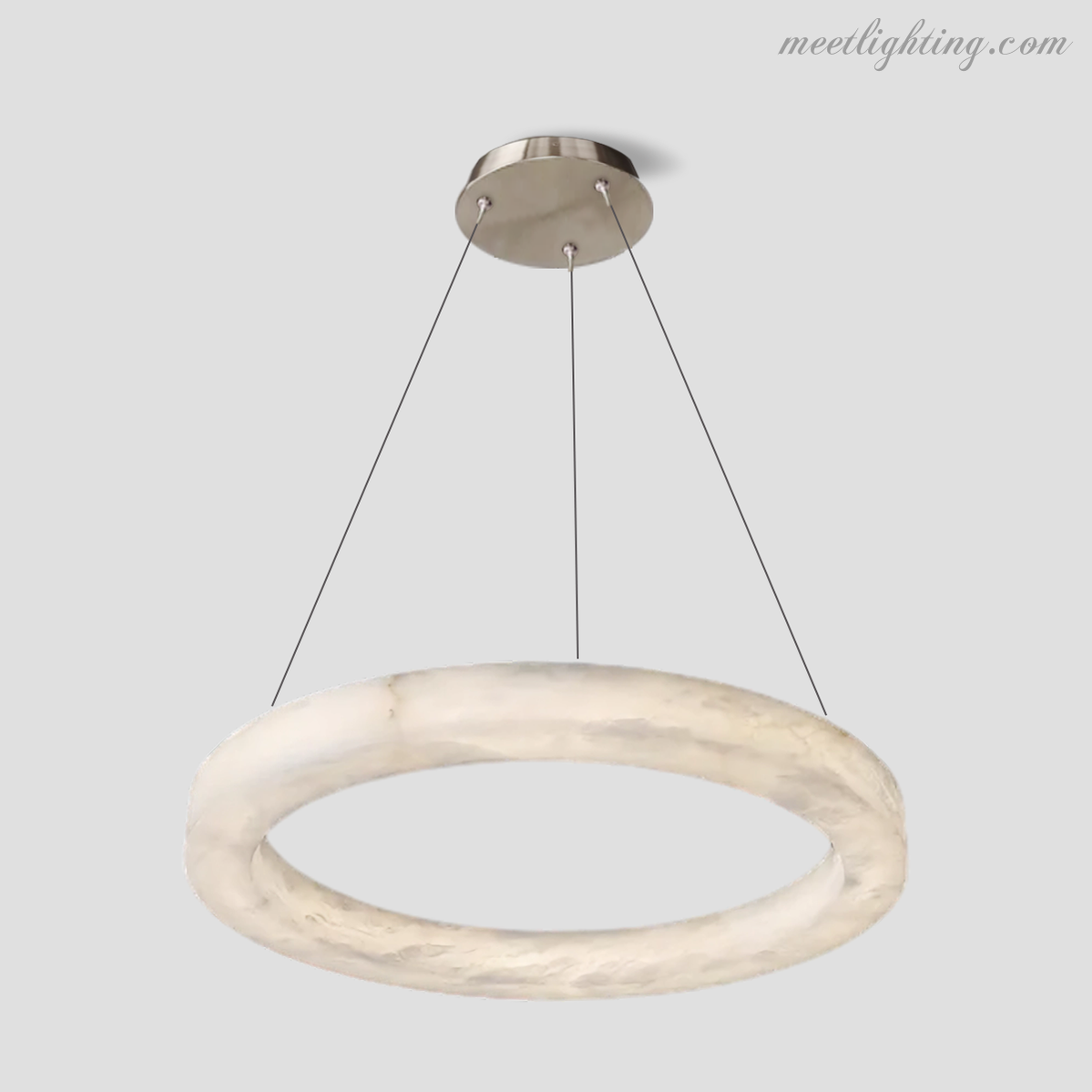 Round Alabaster Chandelier with Integrated LED Lighting Brass Bronze 50-152cm Dining Area Living Room Dining Table | Sansoti