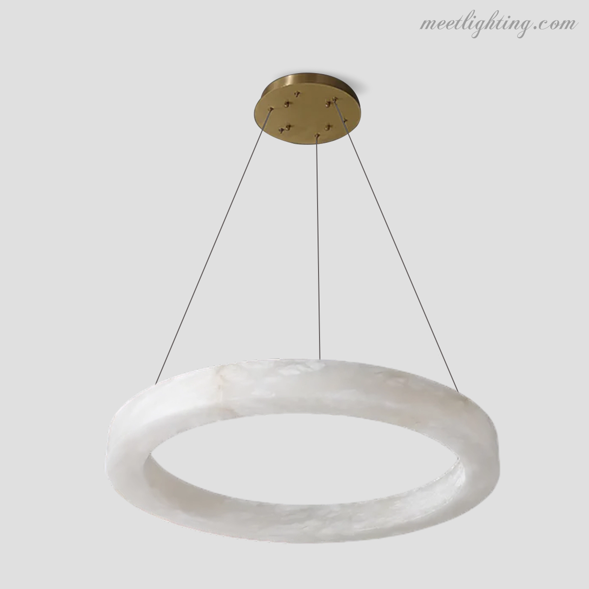 Round Alabaster Chandelier with Integrated LED Lighting Brass Bronze 50-152cm Dining Area Living Room Dining Table | Sansoti
