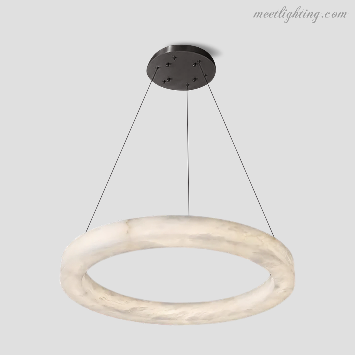 Round Alabaster Chandelier with Integrated LED Lighting Brass Bronze 50-152cm Dining Area Living Room Dining Table | Sansoti