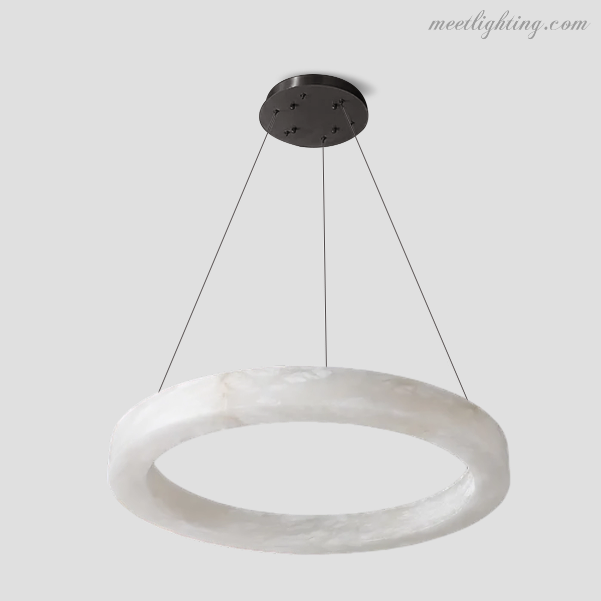 Round Alabaster Chandelier with Integrated LED Lighting Brass Bronze 50-152cm Dining Area Living Room Dining Table | Sansoti