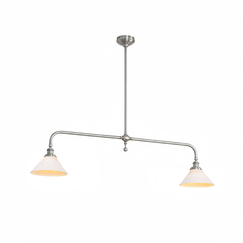 Lámpara colgante de diseño de lujo con pantallas de vidrio blanco para mesa de comedor e isla de cocina, acabado de latón | Sansoti