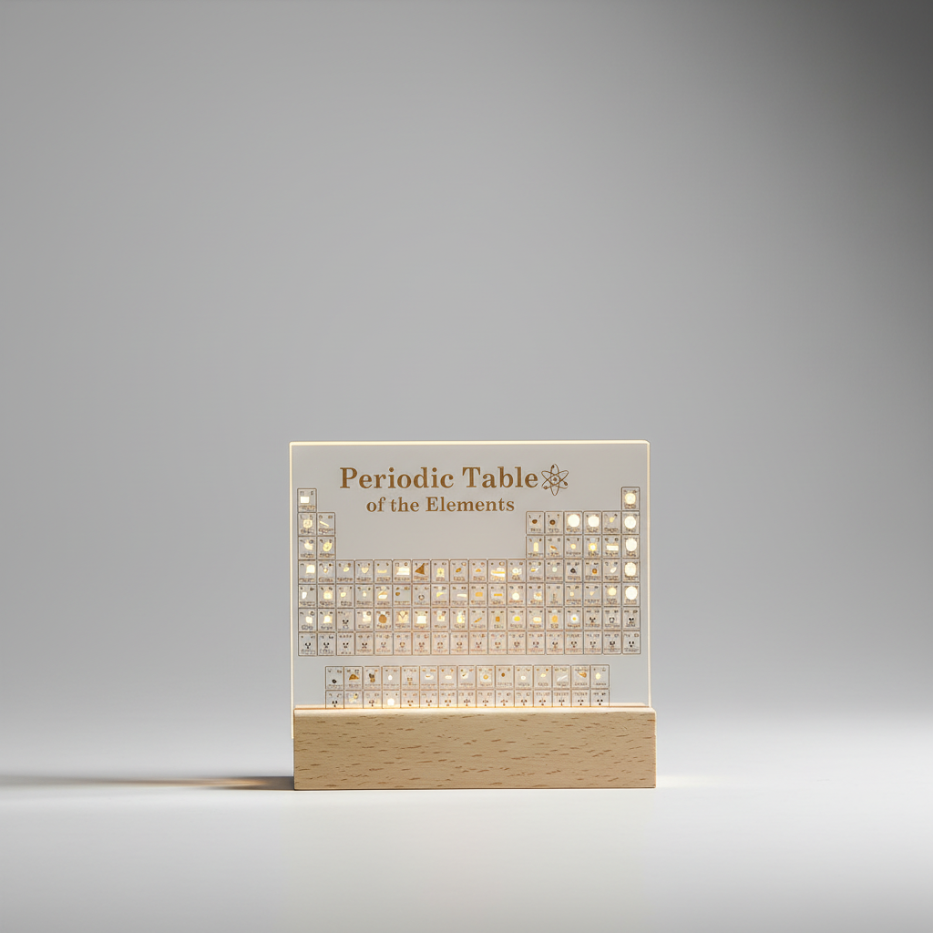 Periodic Table Display with LED Lighting Educational Table Decor Scientific Chemistry Presentation | Sansoti