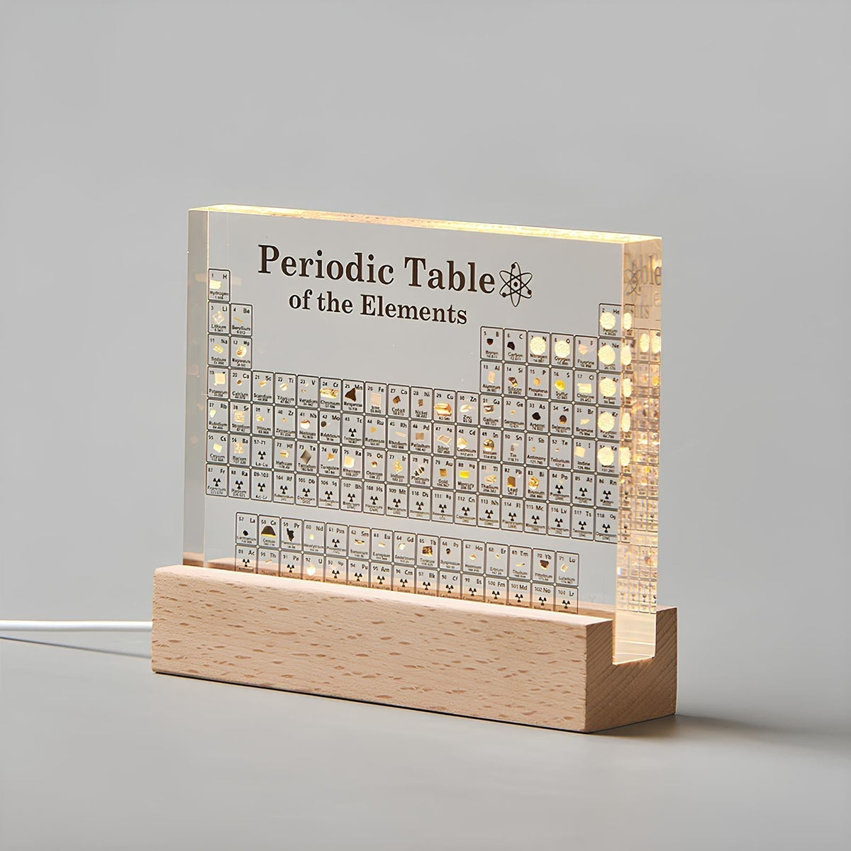Periodic Table Display with LED Lighting Educational Table Decor Scientific Chemistry Presentation | Sansoti