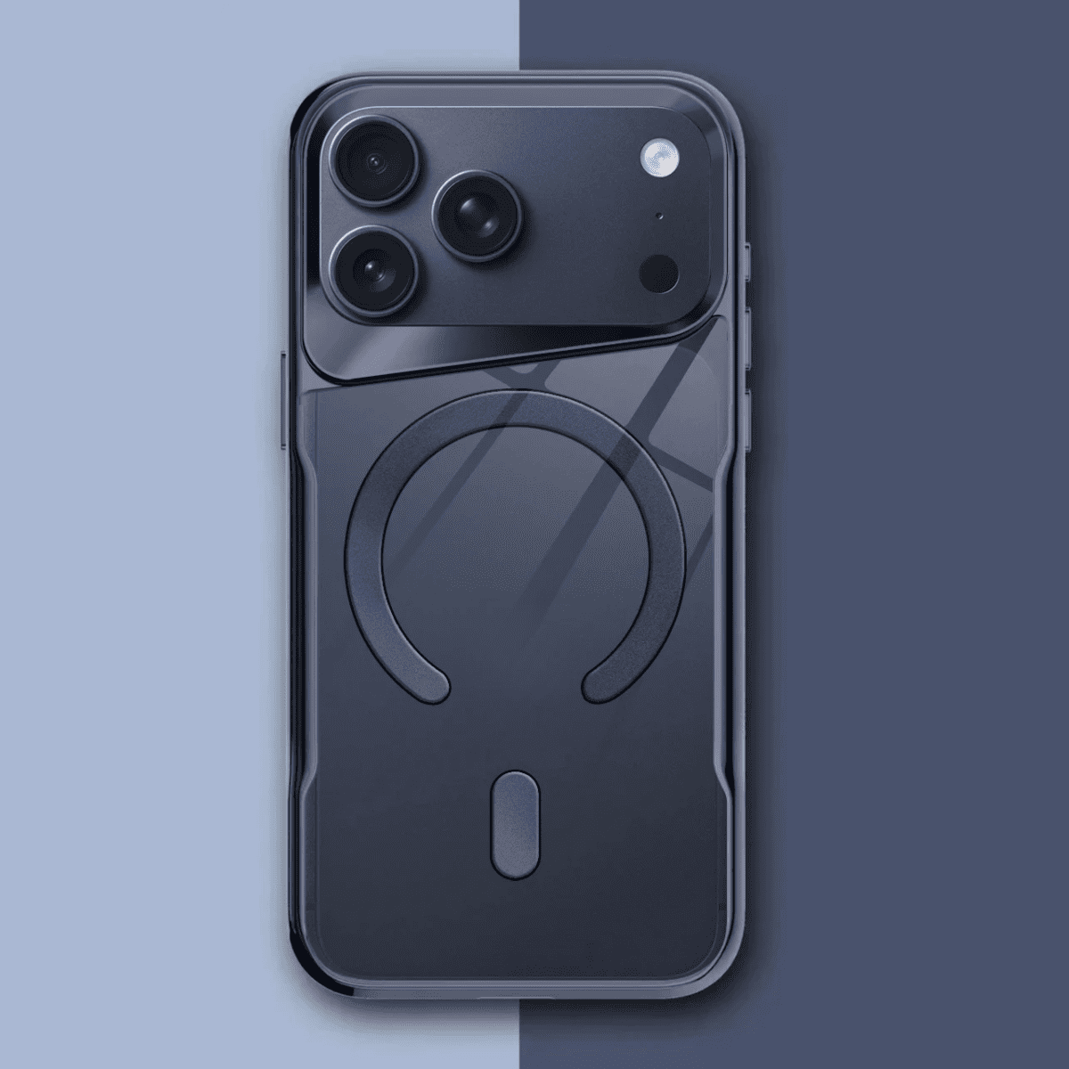 Transparente iPhone-Hülle mit Titanoptik, kompatibel mit kabellosem Laden, Modelle 12, 13, 14, 15, 16 und 17 | Sansoti