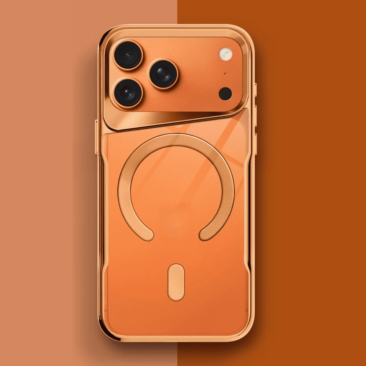 Transparente iPhone-Hülle mit Titanoptik, kompatibel mit kabellosem Laden, Modelle 12, 13, 14, 15, 16 und 17 | Sansoti