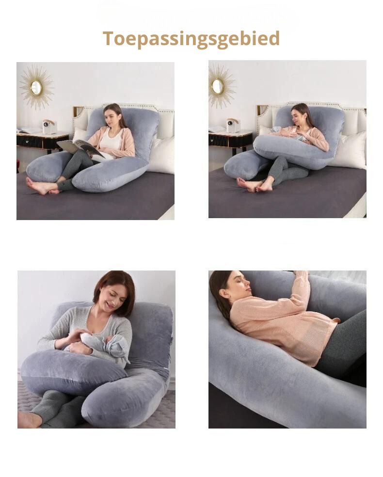 Coussin de grossesse en U pour soutien complet du corps et sommeil confortable | Sansoti