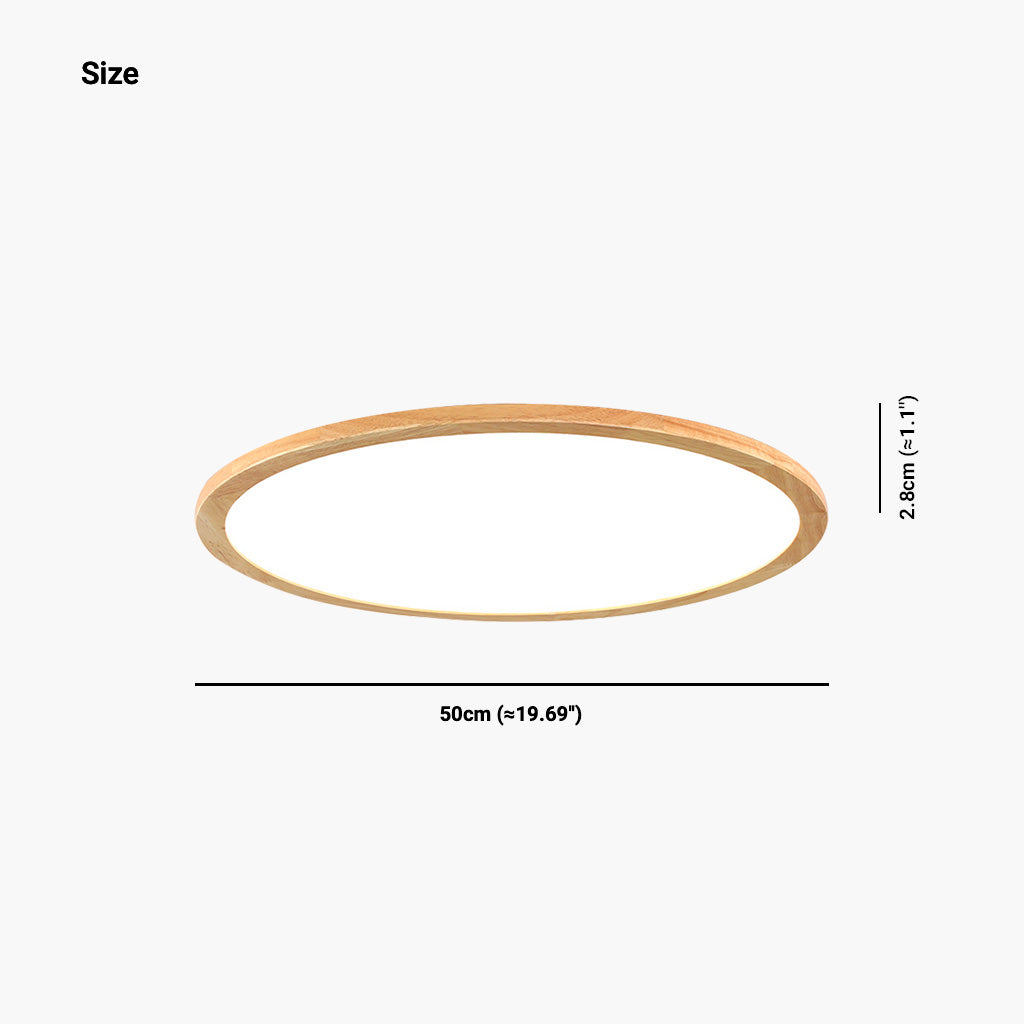Ultradunne Houten Plafondlamp Full Spectrum LED Dimbaar met Instelbare Kleurtemperatuur Modern Scandinavisch | Sansoti