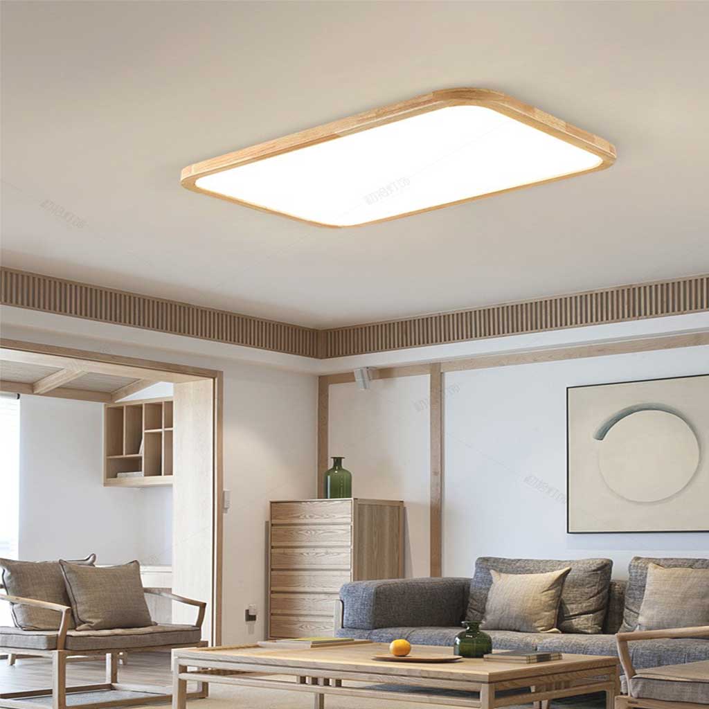 Ultradunne Houten Plafondlamp Full Spectrum LED Dimbaar met Instelbare Kleurtemperatuur Modern Scandinavisch | Sansoti