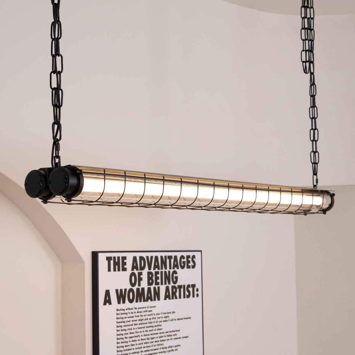 Lineare Hängeleuchte aus Glas, modern, 123 cm, Schwarz, Grün, Silber, Nordic Design, Esszimmer, Küche, Esstisch, Kücheninsel | Sansoti