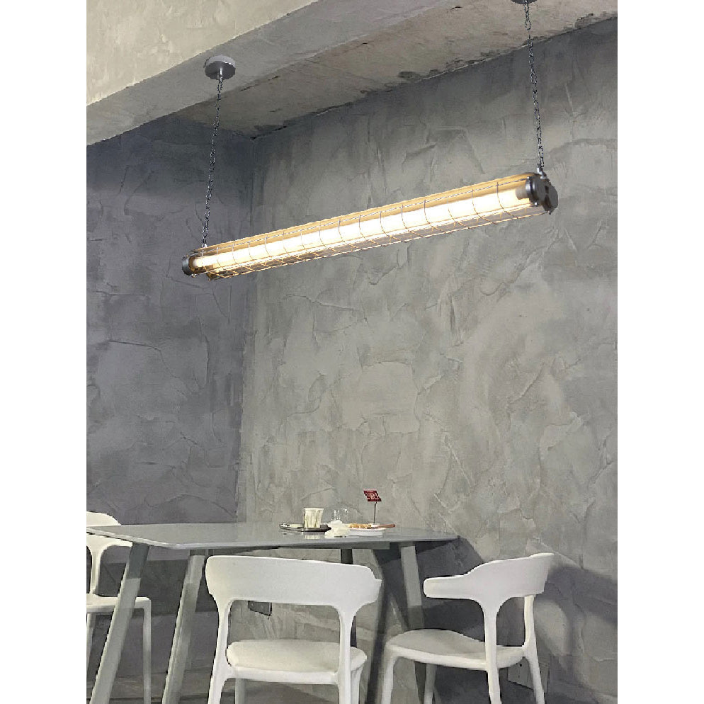 Lineare Hängeleuchte aus Glas, modern, 123 cm, Schwarz, Grün, Silber, Nordic Design, Esszimmer, Küche, Esstisch, Kücheninsel | Sansoti
