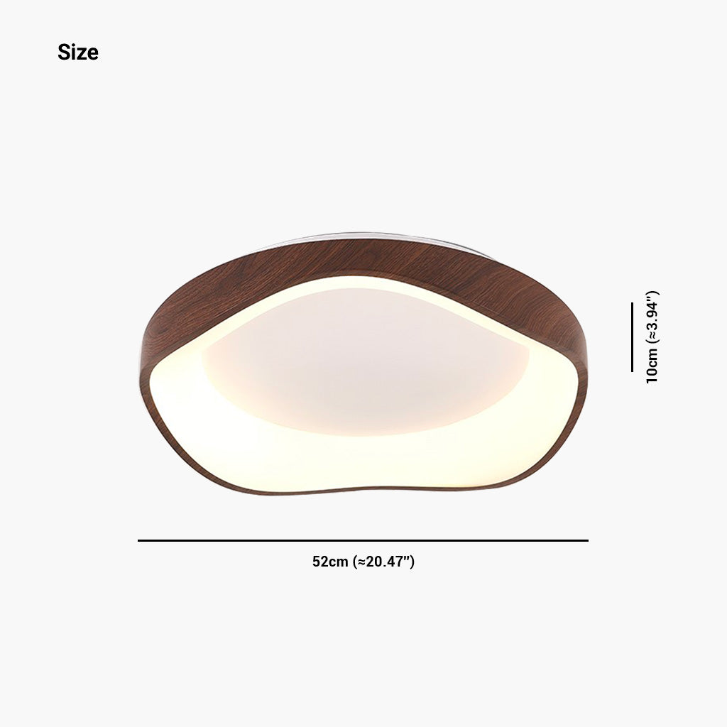 Plafonnier à intensité variable avec télécommande, aspect bois, fer et acrylique, style moderne scandinave pour chambre et salon | Sansoti