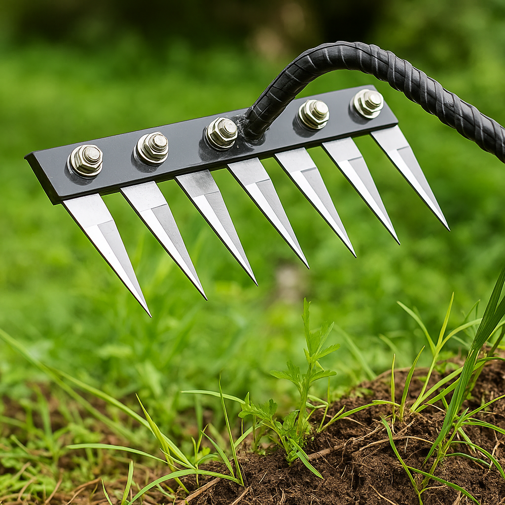 Gartenrechen zur Unkrautentfernung mit robuster Stahlkonstruktion | Sansoti