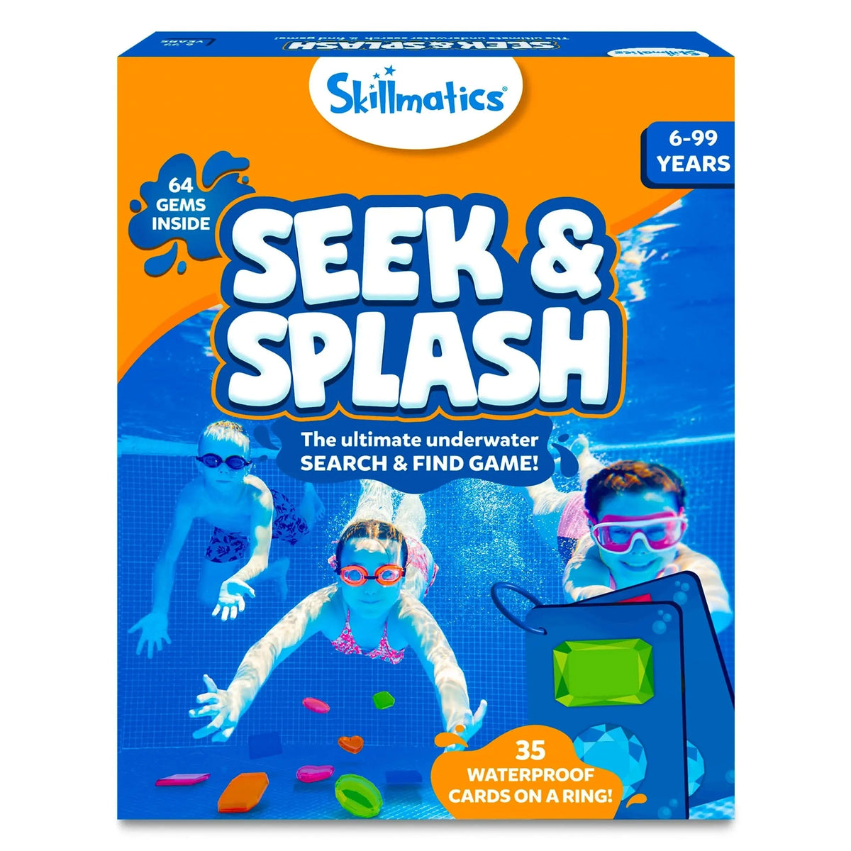Underwater Diving Game Pool 64 Gems 35 Waterproof Cards Nettas Children 6 Years Beach Memory Coordination Team Game Treasure Hunt | Sansoti