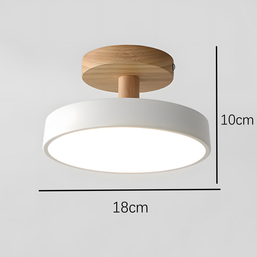 Pedol Deckenleuchte LED 12W Holz Grün Deckenleuchte Schlafzimmer Flur Skandinavisches Design Moderne Beleuchtung Kleine Räume | Sansoti